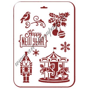 Трафарет Event Design новогодний NGP005 "Новогодняя карусель", 31х21 см Трафарет Event Design новогодний NGP005 "Новогодняя карусель", 31х21 см